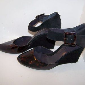 Jessica Bennett Wedge Shoes Tortoise Shell Peep 7 JJevon